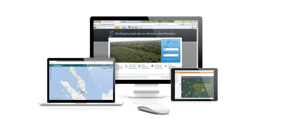 Geo-Plantation Web Mapping Application Multi-Device Monitor Desktop Tablet Laptop PT Spatial Citra Arkan (PT SCA)